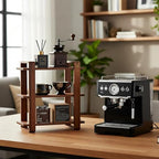 Coffee Station Organizer for Kitchen walnut WoodenCountertop Mug Holder 3 Tier Wooden Cup Organizer Stand Shelf - Image 6