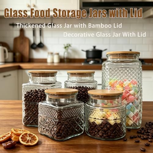 1 Gallon Large Glass Jar Airtight Lid Spoon Vintage Glass Storage Jars - Image 5