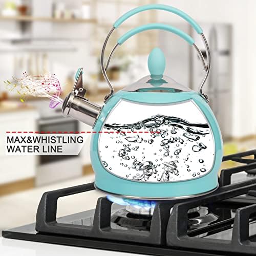 Whistling Tea Kettle Stainless Steel Teapot, Teakettle for Stovetop Induction Stove Top, Fast Boiling Heat Water Tea Pot 2.6 Quart - Image 3