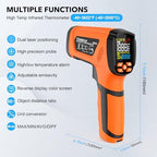 Infrared Thermometer Temperature Gun, -40℉-3632℉, High Temp Thermometer with Thermocouple Probe, Non-Contact 50:1 Pyrometer Dual Laser Thermometer Gun for Engine, Kiln, Forging, Industrial - Image 2