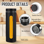 Mimorou 3 Pcs Stainless Steel Canister Set with Glass Windows Visible Storage Jars Silver Kitchen Canister Set for Pasta Flour Oat Sugar Container, Kitchen Tools, Housewarming Gifts(Black,60 oz) - Image 4