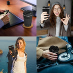 4 Pack Insulated Coffee Mug with Lid 17oz Travel Coffee Tumbler Stainless Steel Reusable Coffee Cups Thermal Coffee Mug for Hot and Iced Cold Drinks, Black - Image 7