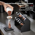 Coffee Bean Storage Rack, 22-25g Single Dose Coffee Bean Sample Tubes, With One-way Exhaust Valve, Funnel, Dual Layer Metal Display Stand, For Home Coffee Tasting & Bean Sample Display - Image 3