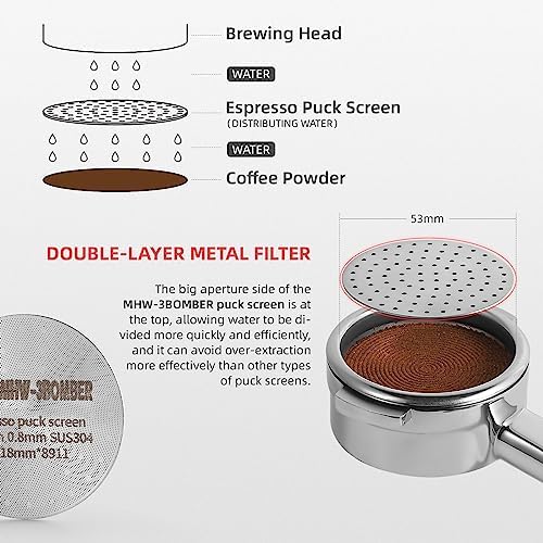 53mm Espresso Puck Screen& WDT Tool Adjustable Range - Image 5