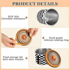 Stainless Steel Coffee Storage Containers with Airtight Lid, Black Buffalo Plaid 17oz Food Storage Container Kitchen Canister for Tea, Coffee Beans, Ground, Sugar Storage - Image 5
