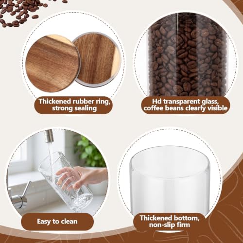Suclain 3 Pcs 44 oz Glass Coffee Grounds Container with Shelf for Kitchen - Image 6
