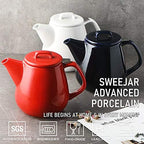 Sweejar 40oz Tea pot with Removable Stainless Steel Infuser,Dishwasher Safe Tea Pots for Loose Tea,Tea Pots with Infuser for Chrismas Women Gift (Red) - Image 2