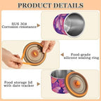 Peru Cantuta Beauty Flowers Designed Food Containers With Lids Stainless Steel Kitchen And Pantry Organization Stackable Push Button Food Storage Canisters - Image 5