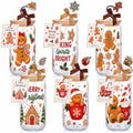 Vesici 6 Pcs Christmas Glasses with Lid Straw and Stopper, Gingerbread Man by Vesici
