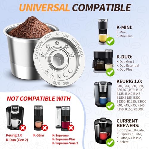 AANQQ Reusable K Cup Coffee Pods for Keurig 1.0: Brew More Save More 6 Pack - Image 3