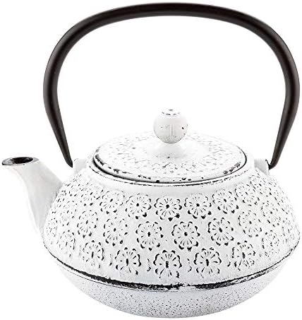 Restaurantware 30 oz White Cast Iron Teapot - Image 2