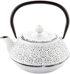 Restaurantware 30 oz White Cast Iron Teapot - Image 2