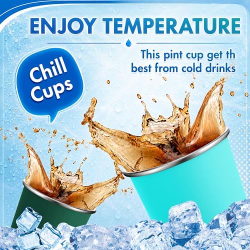Mimorou 8 Pack 16 oz Stainless Steel Cups Metal Cup, Classic Color - Image 4