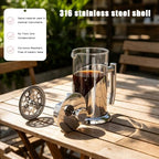 Silver French Press Coffee Maker – 34oz Borosilicate Glass, 4-Level Stainless Steel Filter System (Extra Fine Filtration), Heat & Cold Resistant, Dishwasher Safe – Modern Silver Finish - Image 5