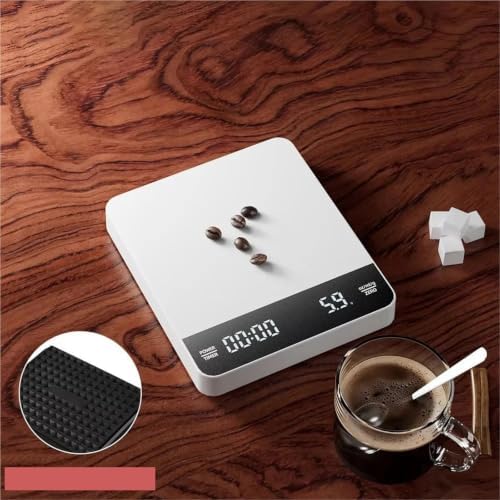 Digital Coffee Scale with Timer, 3kg/0.1g Precision,& Insulating Mat, for Espresso & Hand Brewing, Square Design(USB White) - Image 7