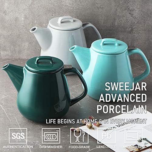 Sweejar 40oz Tea pot with Removable Stainless Steel Infuser,Dishwasher Safe Tea Pots for Loose Tea,Tea Pots with Infuser for Chrismas Women Gift (Gray) - Image 2