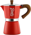 Bincoo Classic Italian Coffee Maker, Moka Pot 6 Cups, Espresso Maker Stovetop Espresso Moka Pot,Single Safety Valve (Red) by Bincoo
