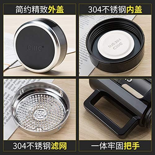 450ML Heat-Resistant Double Layer Water Glass Cup Bottle Office Filter Teacup (Black) - Image 2