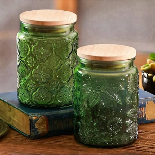 ANSQU 4-Pack Vintage Glass Jars with Airtight Lids, 23.7oz Coffee Canisters - Image 4