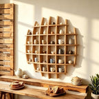 Oversized Hanging Coffee Mug Display Rack Wooden Tea Cup Holder 47.2"x47.2" by Zansens