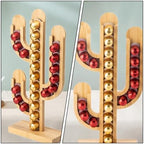 Cactus-shaped Bamboo Coffee Capsule Holder Rack for Office Bar Decor - Image 4