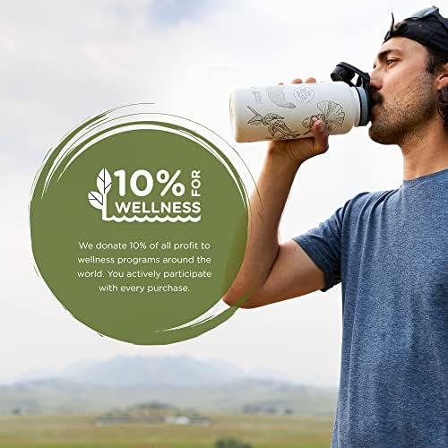 The Tea Spot Himalayan Tea Tumbler - Travel Bottle with Tea Infuser for Loose Leaf Tea or Iced Coffee - 32oz, White-Etched - Double-Walled Insulated Bottle - Keeps Drinks Hot & Cold for Hours - Image 6