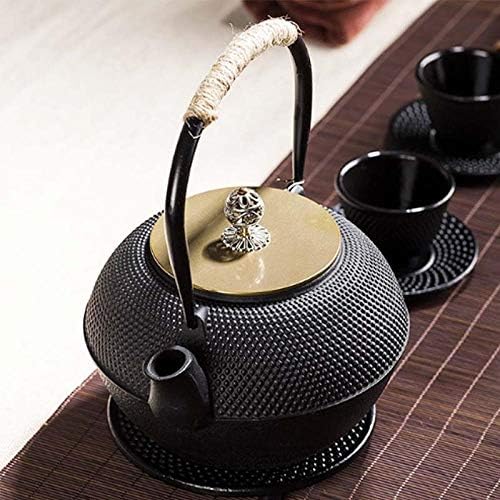 1200Ml Handmade Tetsubin Cast Iron Kettle Teapot with Stainless Steel Infuser Gas Stove Kettle Black Japanese Tea Pot-Iron Cover600Ml,Iron Cover800ml - Image 3