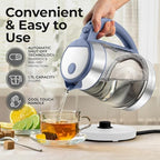 Zulay Kitchen Fast Boiling Electric Water Kettle - 1.7L, 1500W, Auto Shut-Off for Overboil & Boil Dry Protection, Cool-Touch Handle, 360° Base - Rapid Teapot Boiler For Coffee & Tea - Blue - Image 3