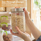 6 Pcs 34oz Clear Canisters Set for Kitchen, Glass Jars with Lids - Image 5