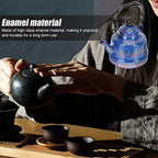 Whistling Water Kettle Enamel Teapot Tea Kettle Boil Water Kettle Stovetop Tea Brewing Kettle with Handle for Home Hotel Apartment Blue (Size : Blue), 56588 - Image 4