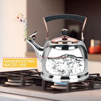 Tea Kettle Stainless Steel Teapot, Stainless Steel Teakettle for Stove Top with Heat Proof Ergonomic Handle 3.0 Quart - Image 2