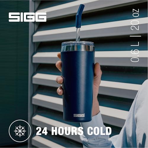 SIGG - Insulated Mug - Travel Mug Helia - With Durable Glass Straw & Cleaning Brush - Leakproof - BPA Free - 18/8 Stainless Steel - 15oz/20oz - Image 2