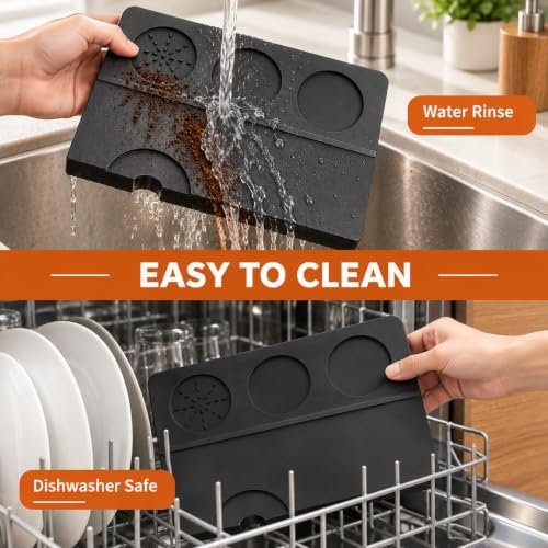Espresso Tamping Mat 9 x5in,90° Corner Silicone Espresso Tamper Mat - Image 5