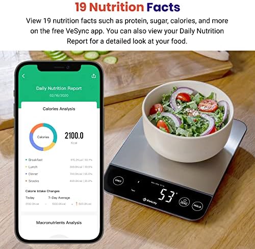 Etekcity 22lb Food Nutrition Scale, Smart Calorie Calculator, Waterproof - Image 2