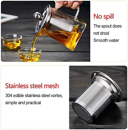 Small Clear High Borosilicate Glass Tea Pot with Removable,304 Stainless Steel Infuser, Heat Resistant Loose Leaf Teapot with Strainer Filter Infuser Tea Pot, Stovetop Safe-350ml - Image 4