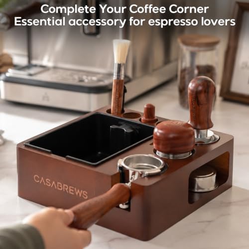 CASABREWS Wooden Espresso Tamping Station Kit 51mm and Knock Box - Image 7