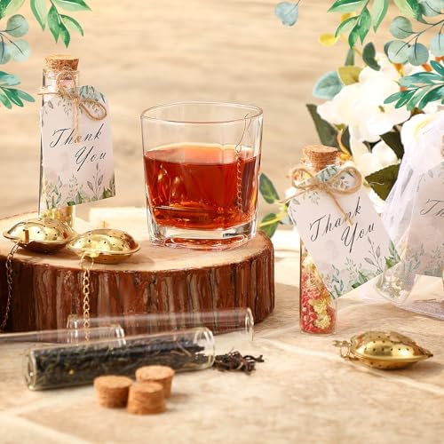 25 Sets Bridal Shower Tea Party Favors Bulk for Guests Include Heart Tea Infuser, Glass Jar, Thank You Gift Tag, Drawstring Organza Bag for Wedding Bridal Shower Souvenir Gift Party Supplies - Image 6