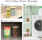Glass Storage Jars Set Elegant Containers with Airtight Bamboo Lids, Perfect for Kitchen Organization - Flour, Rice, Pasta, Sugar, Coffee Beans (2 packs(37oz) / 2 packs(111oz)) - Image 4