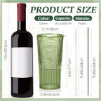 8 Set Vintage Tumbler with Lid and Straw, Iced Coffee Cup, Green - Image 2