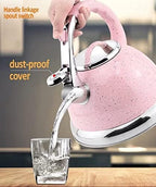 Stove Top Kettle Tea Kettle Stove Top Whistling Kettle 304 Stainless Steel Teakettle Teapot Ergonomic Handle Stovetop Hot Kettle Teapot (Roze) - Image 5