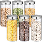 6 Pcs 68oz Clear Canisters Set for Kitchen, Glass Jars with Lids by Unknown