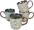 16 Ounces Coffee Mugs, Ceramic Coffee Mugs with Texture Patterns for Man,Woman,Dad,Mom, Modern Coffee Mugs Set of 4 for Latte/Cappuccino/Cocoa, Dishwasher&Microwave Safe by Jinsongdafa