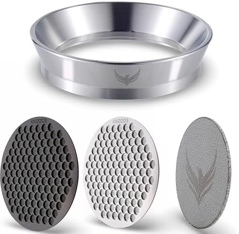 54mm Coffee Portafilter Funnel and 3-Piece Puck Screen Set Espresso Accessories for Breville Mess-Free Dosing and Enhanced Espresso Extraction by KNODOS