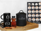 AuldHome Design Enamelware Black Coffee Canister; Modern Farmhouse Style Coffee Storage for Kitchen - Image 4