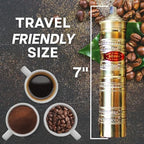 Sozen Manual Coffee Grinder Brass - Adjustable Hand Crank Burr Mill for Turkish Coffee, Espresso & French Press (7 Inch – Hammered Brass) - Image 4