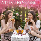 Maxdot 5 Pcs Floral Glass Tea Set, 14 oz Moth Orchid Teapot with Infuser - Image 4
