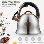 Tea Kettle -2.2 Quart Tea Kettles Stovetop Whistling Teapot Stainless Steel Tea Pots for Stove Top Whistle Tea Pot - Image 2