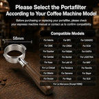 58mm Bottomless Portafilter with ARCFLOW 18g Convex Basket & Solid Walnut Handle, 304 Stainless Steel Naked Espresso Portafilter for E61 Group Head, La Marzocco & More - Image 6