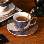 KAMMAK Tea Cups and Saucers Set of 2, Porcelain Coffee Cups, NX028 - Image 7
