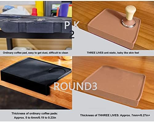 2PCS Espresso Tamper Mat Silicone Coffee Mat with Tamper Coffee Tamping Mat for Espresso Tamping Station7.1×5.7in(51mm-brown) - Image 6